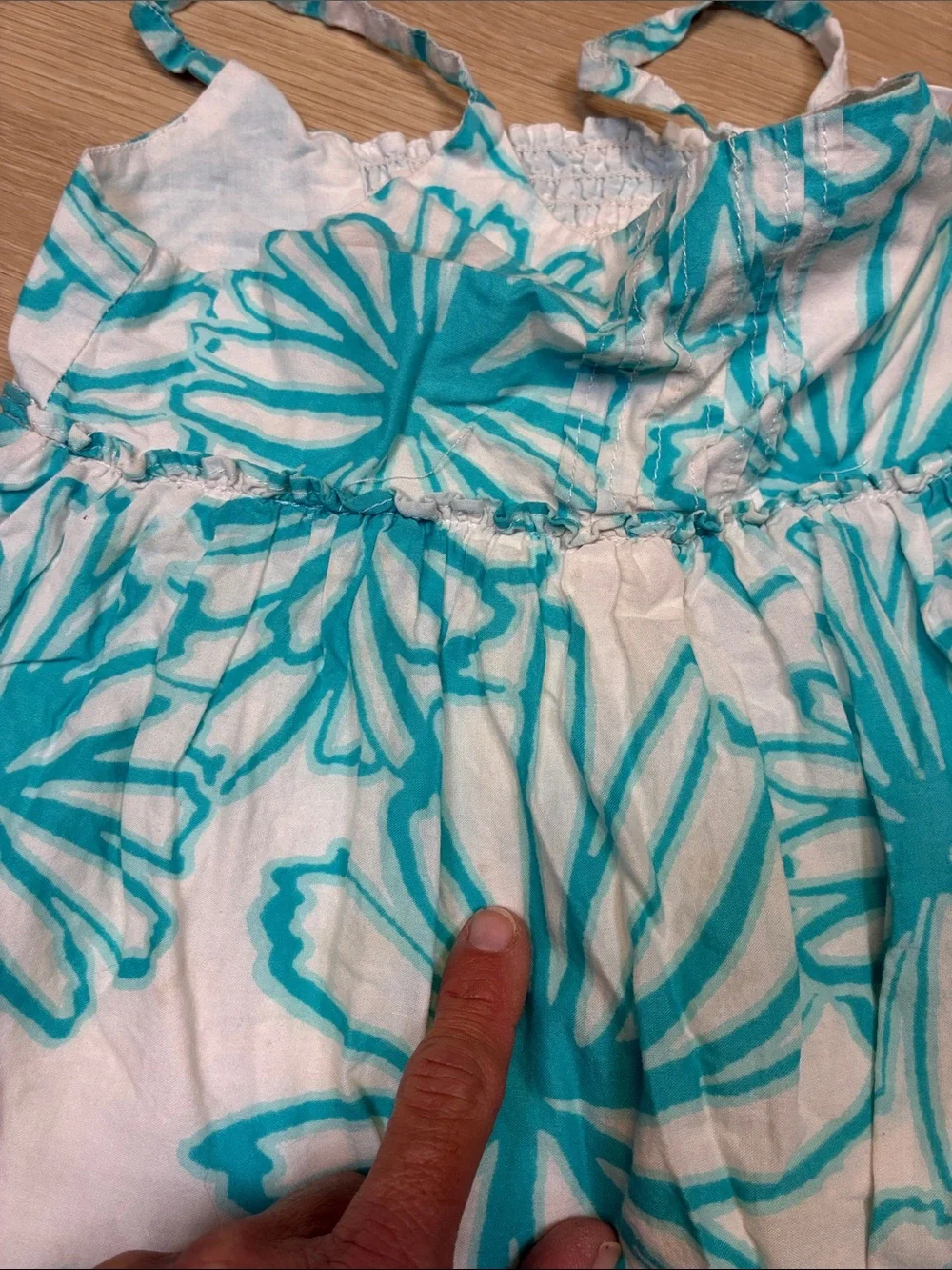 Gymboree White & Teal Floral Summer Dress